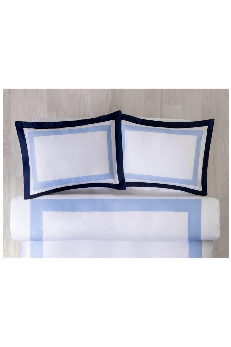 Double Border Turkish Cotton Sham Set, Alternate, color, NAVY