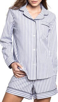 Petite Plume Navy French Ticking Stripe Short Pajamas