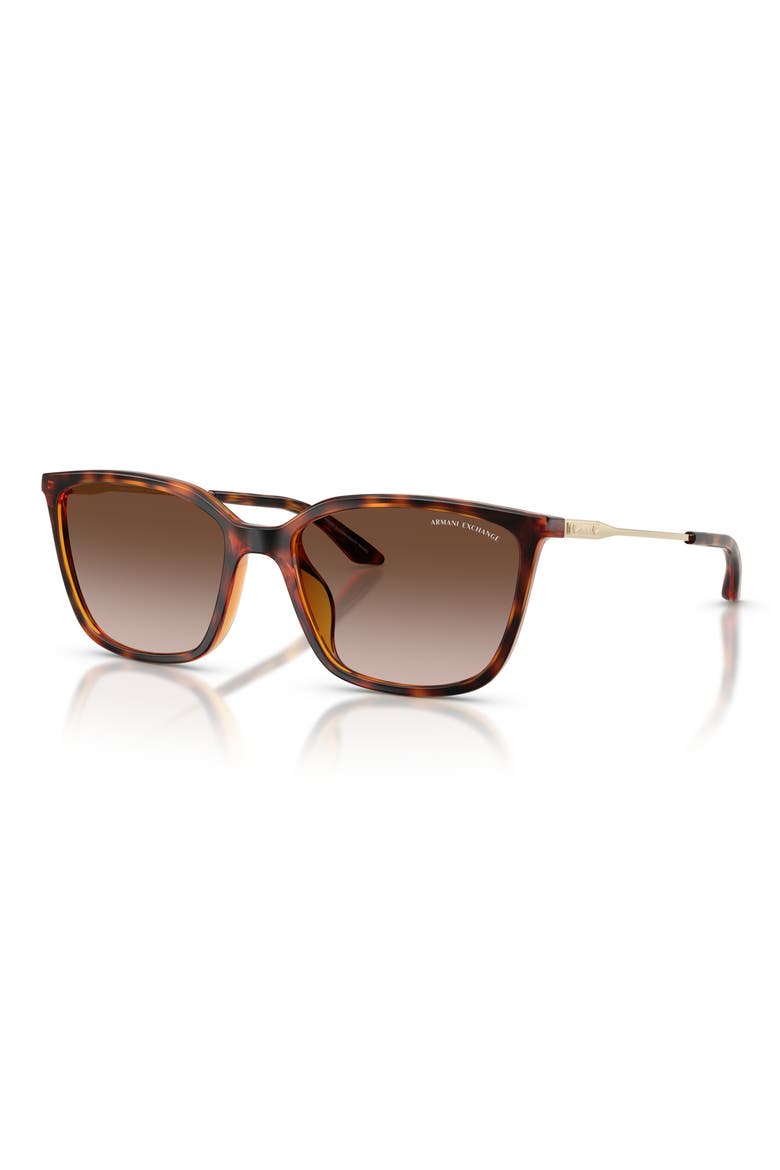 55mm Square Sunglasses, Alternate, color, SHINY HAVANA / BROWN GRADIENT