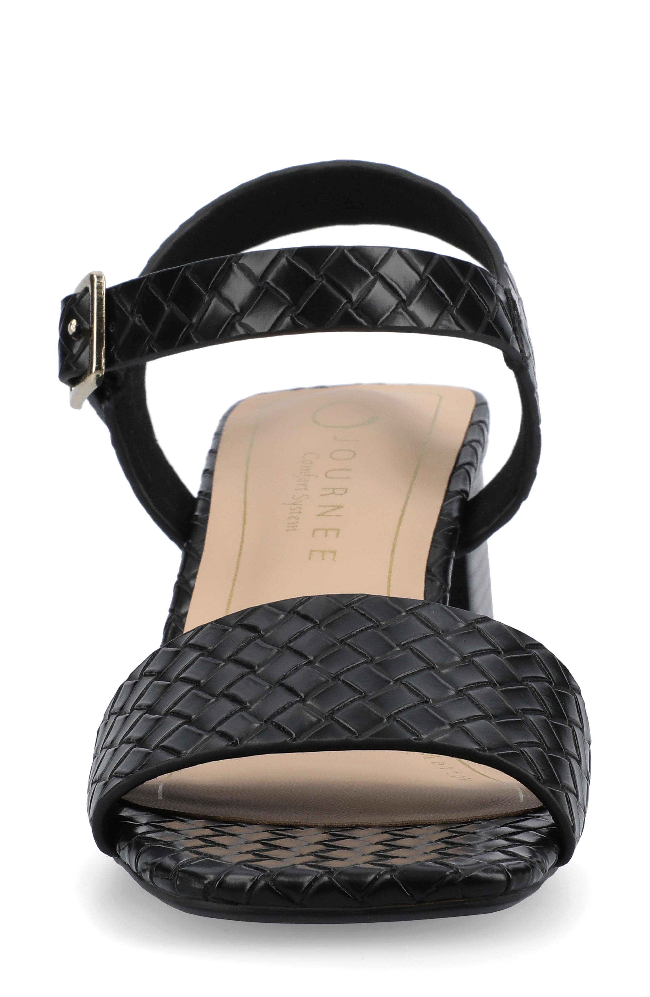 Journee Collection Shaina Sandal, Alternate, color, Black Woven