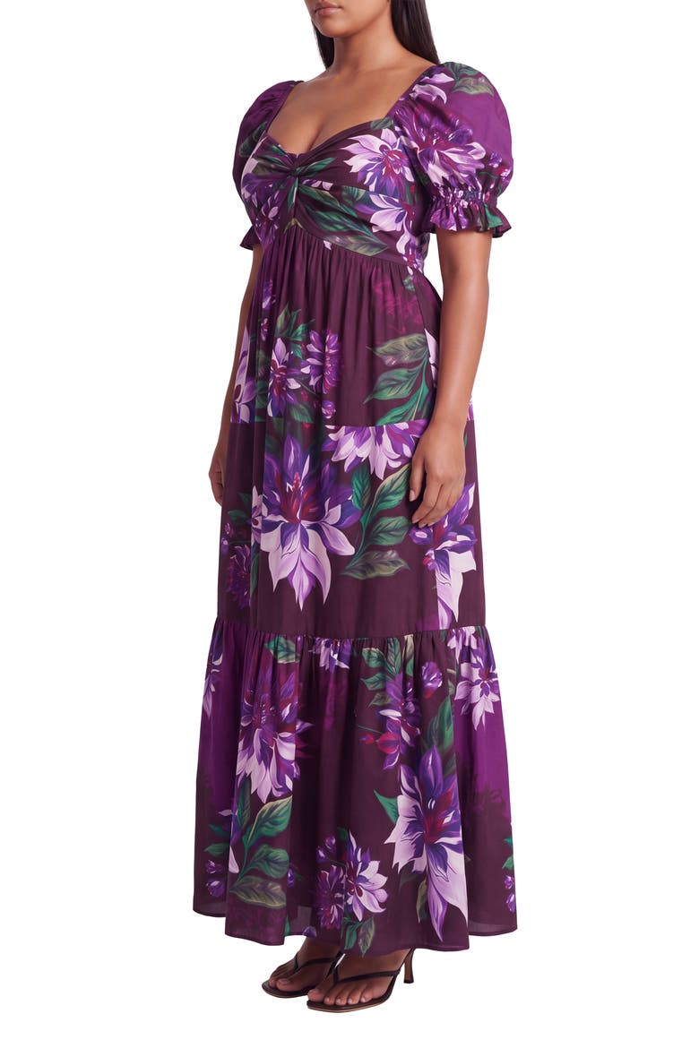 Ebony Floral Tiered Maxi Dress, Alternate, color, PURPLE