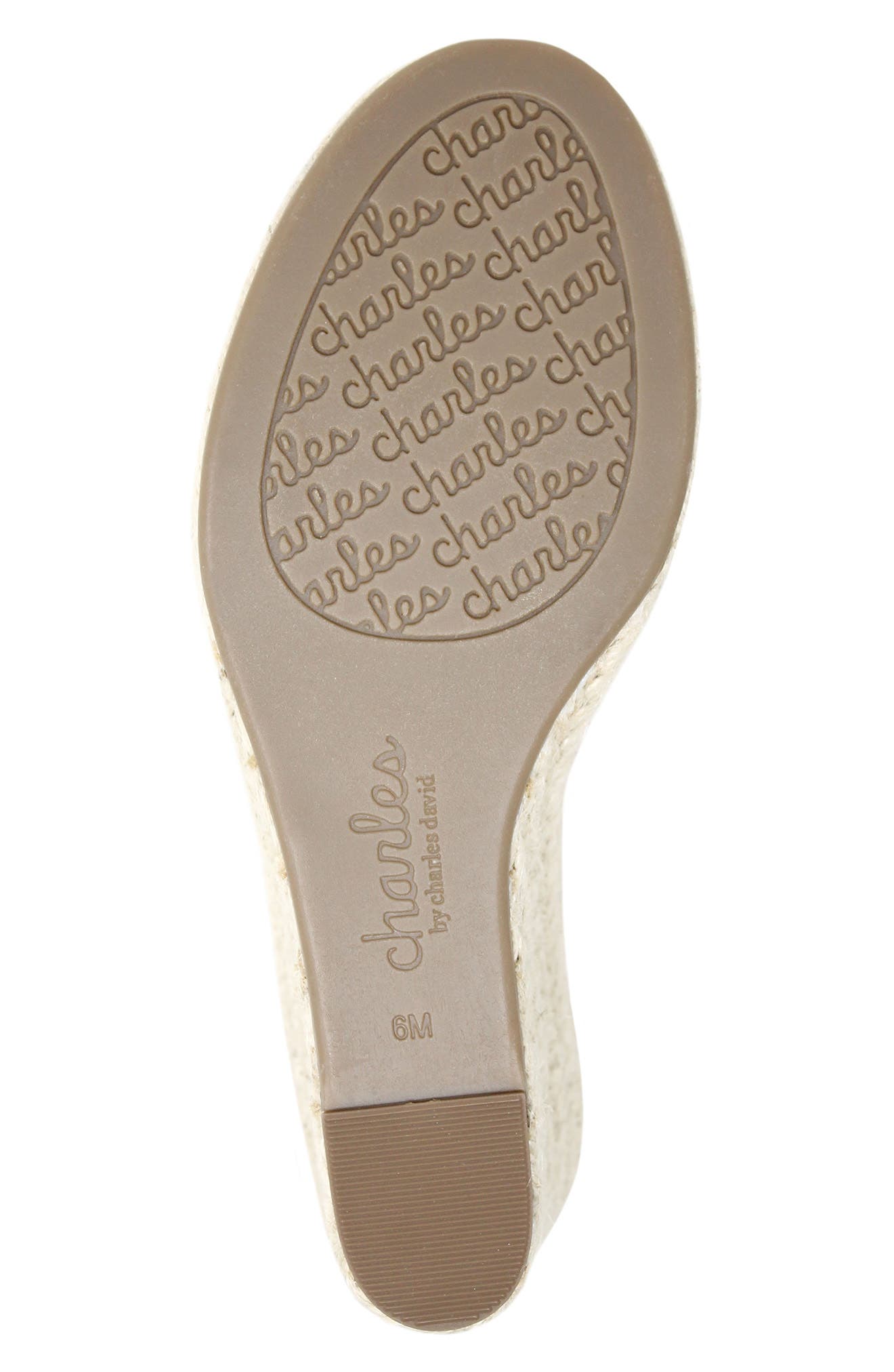 Charles by Charles David Notch Espadrille Wedge Sandal, Alternate, color, 