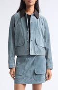 Veronica Beard Walters Cropped Suede Barn Jacket