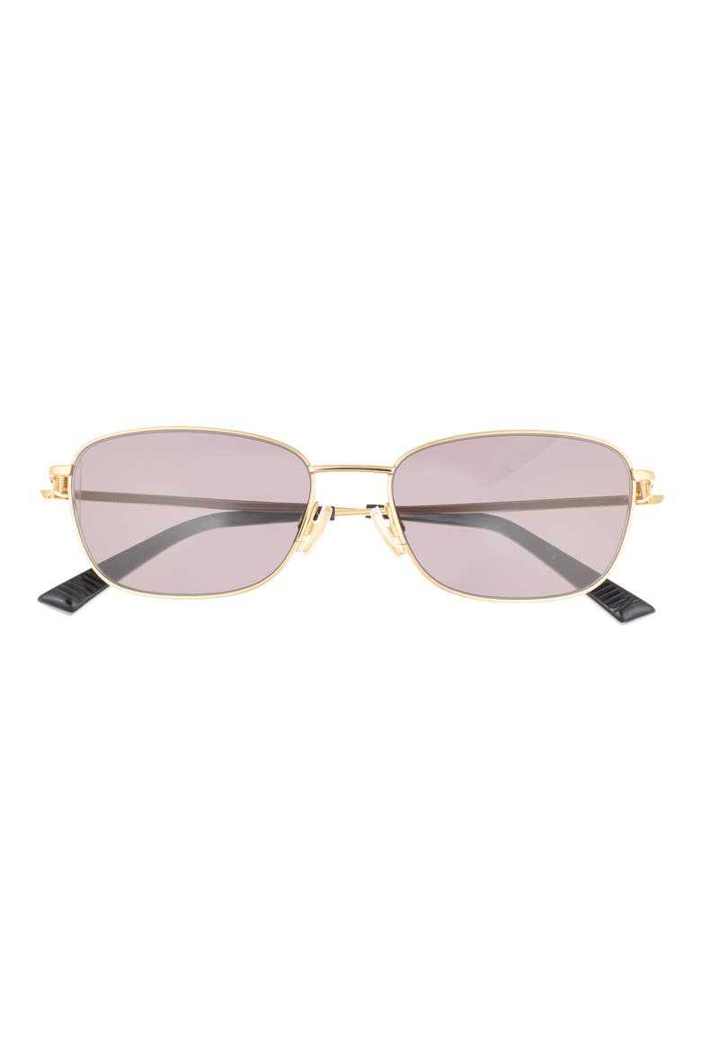 56mm Rectangular Sunglasses, Main, color, GOLD GOLD GREY