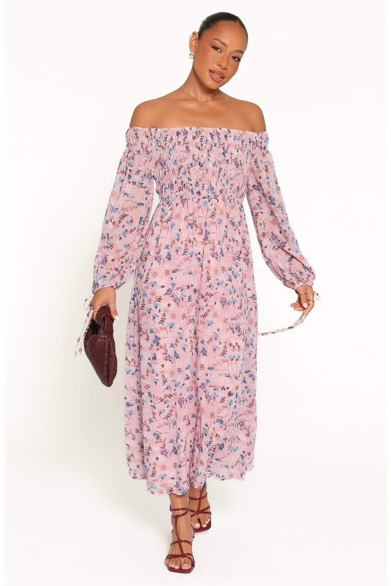 Harlon Off-the-Shoulder Maxi Dress, Alternate, color, PINK FLORAL