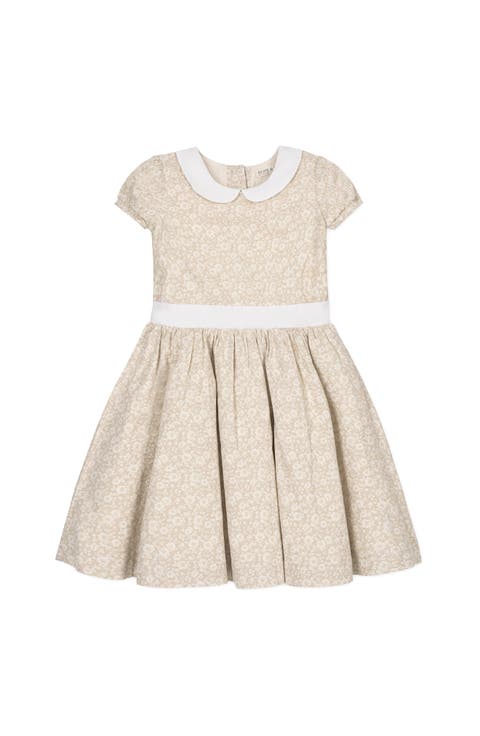 Kids' Organic Stretch Poplin Peter Pan Collar Dress