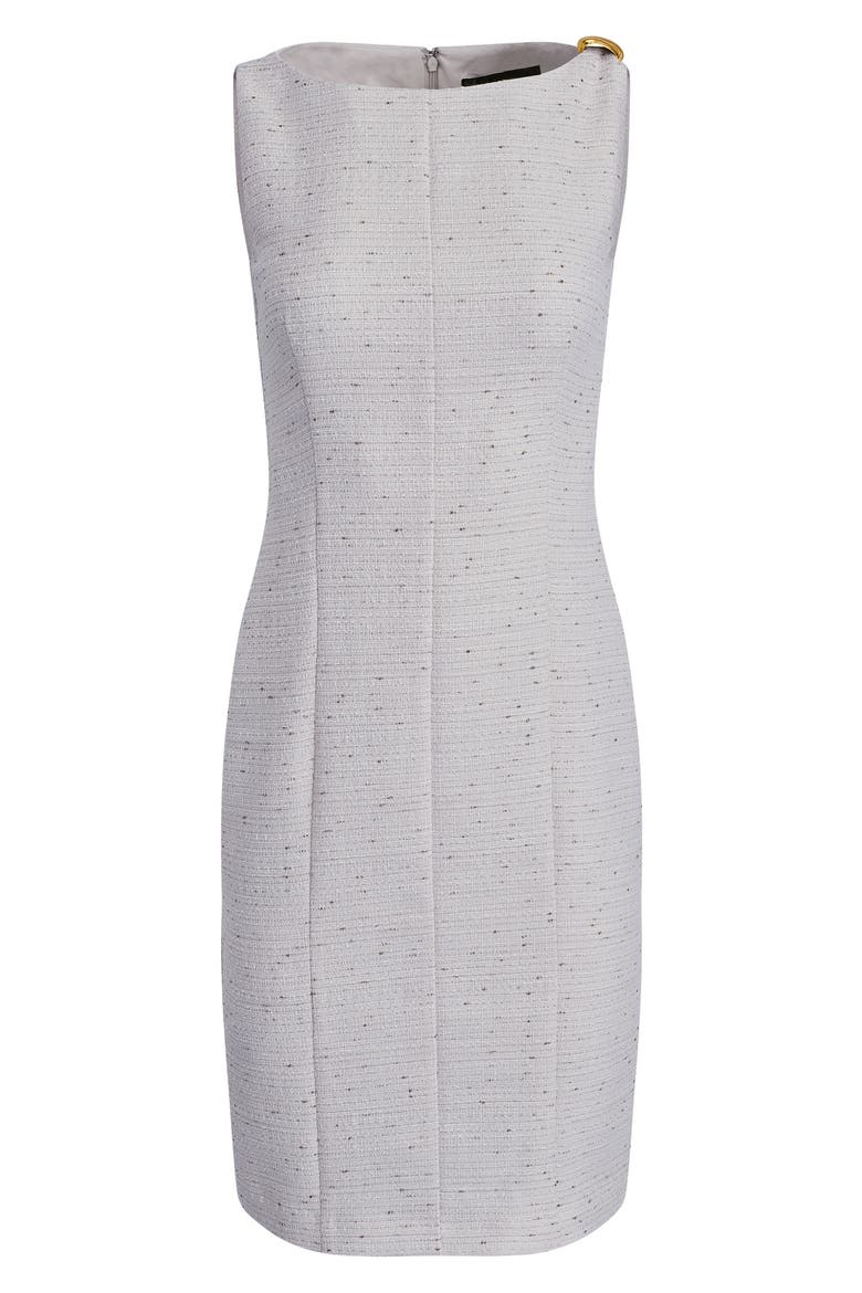 Tweed Sheeth Dress, Alternate, color, CREAM/ GOLD