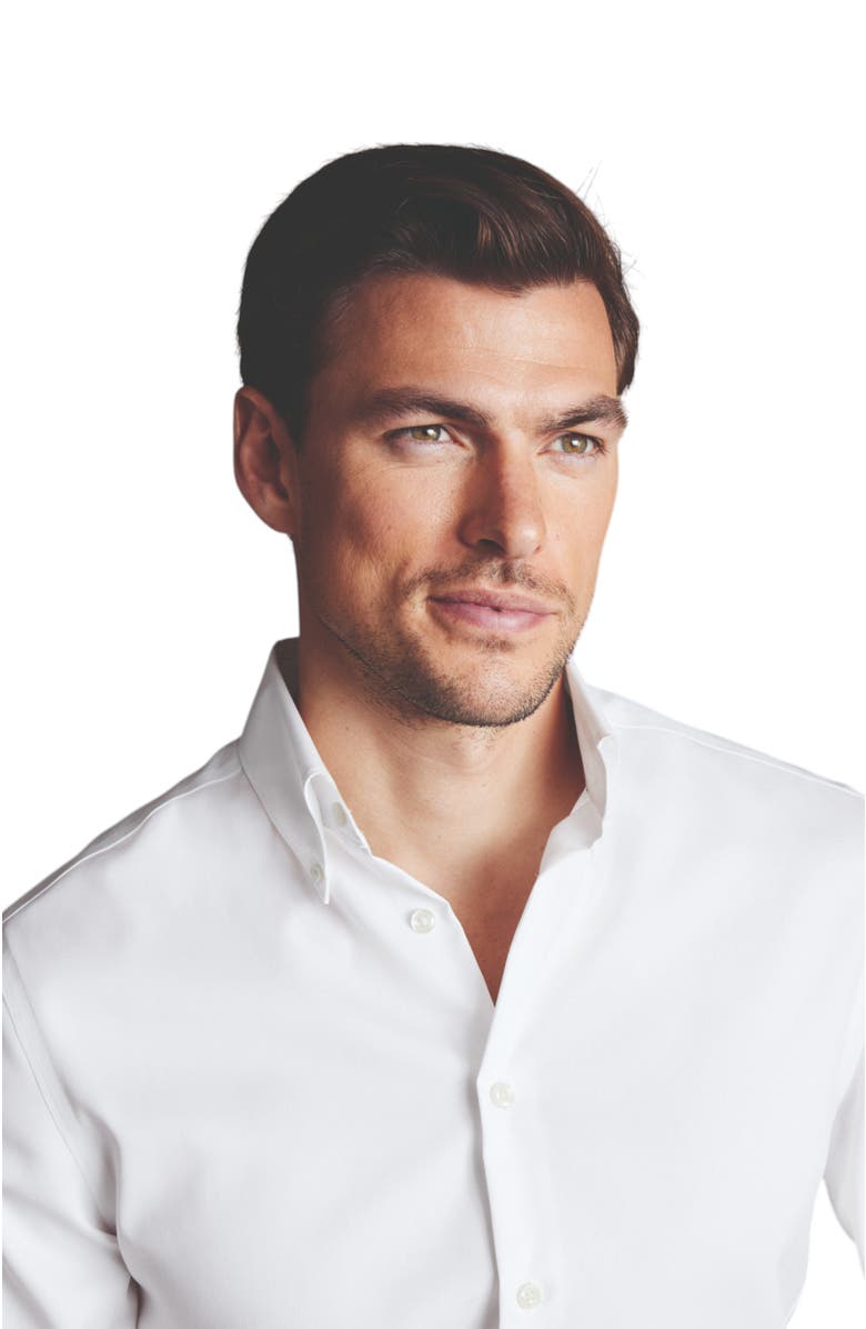 Charles Tyrwhitt Non-Iron Oxford Shirt, Alternate, color, White