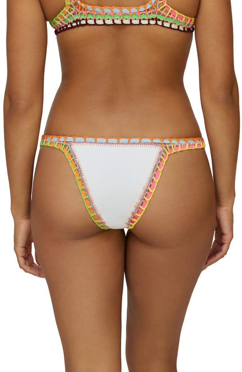 PQ SWIM Colorful Whipstitch Trim Bikini Bottoms, Alternate, color, 