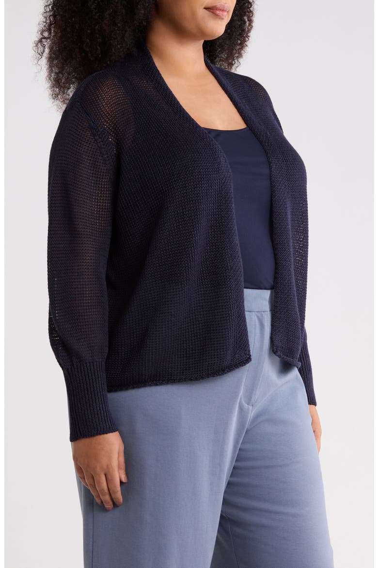 Organic Linen & Organic Cotton Cardigan, Alternate, color, INK