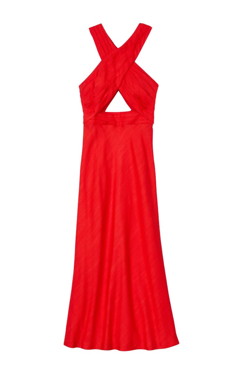 SANDRO Long wraparound dress, Alternate, color, Red