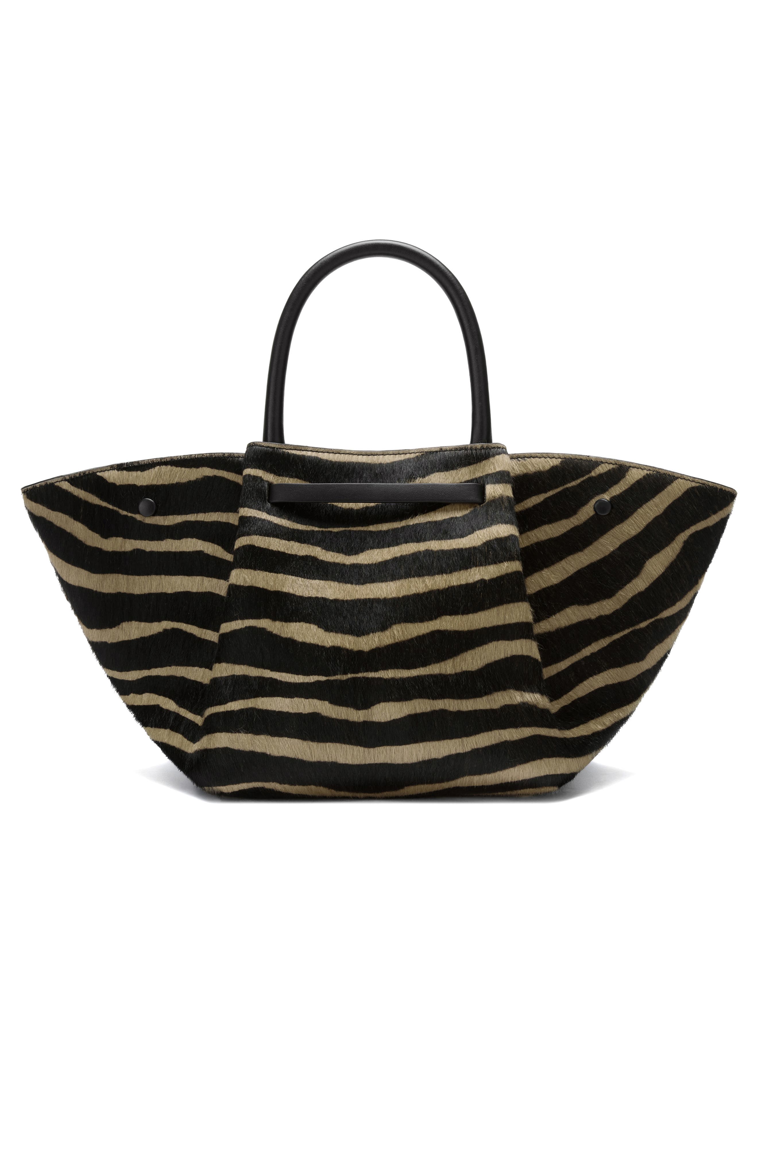 The Midi New York Calf Hair Tote, Alternate, color, ZEBRA EFFECT/ BLACK