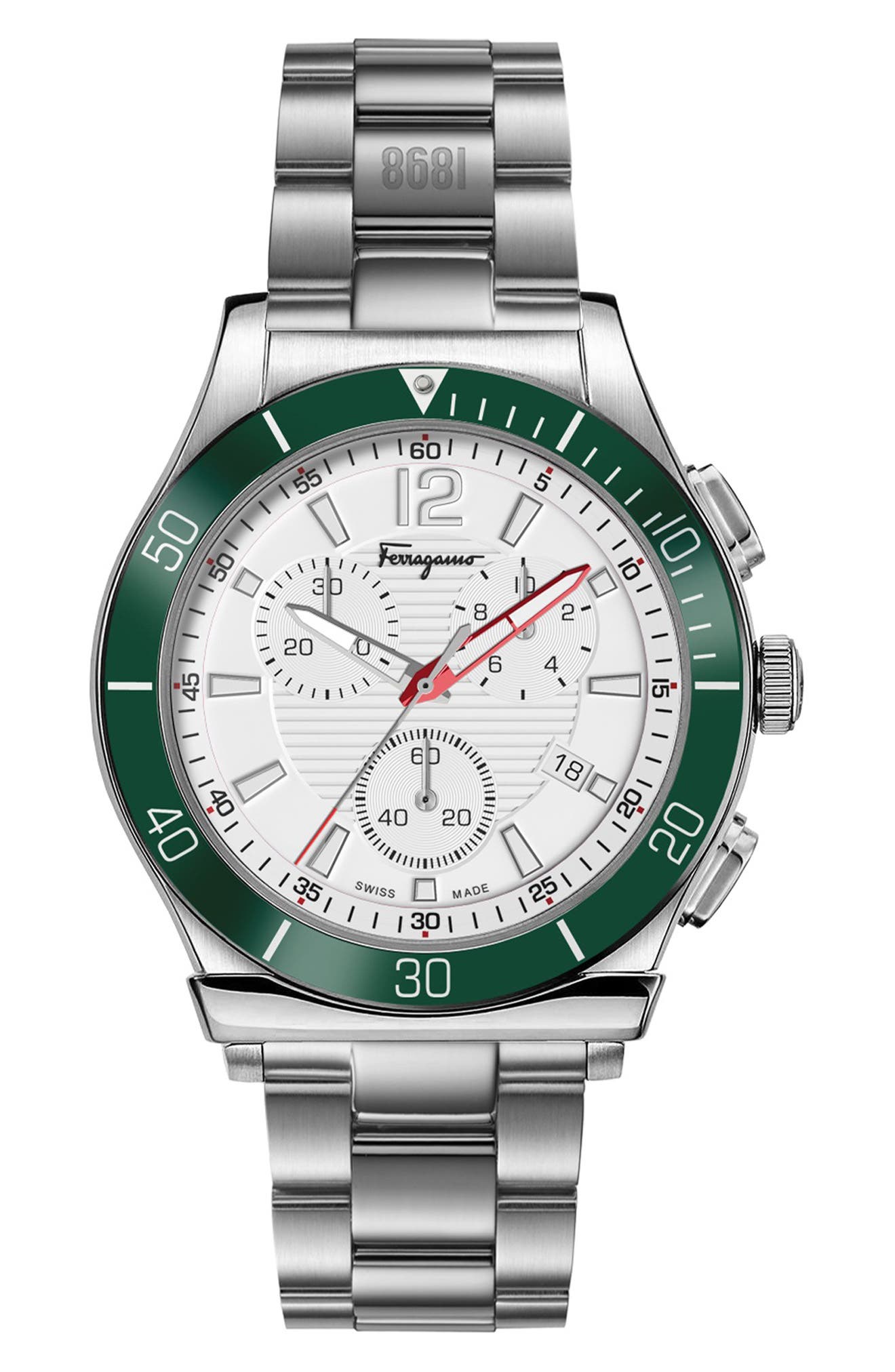 FERRAGAMO 1898 Sport Chronograph Bracelet Watch, 44mm