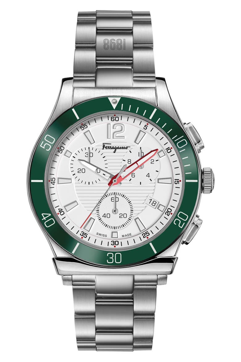 1898 Sport Chronograph Bracelet Watch, 44mm, Main, color, STAINLESS STEEL