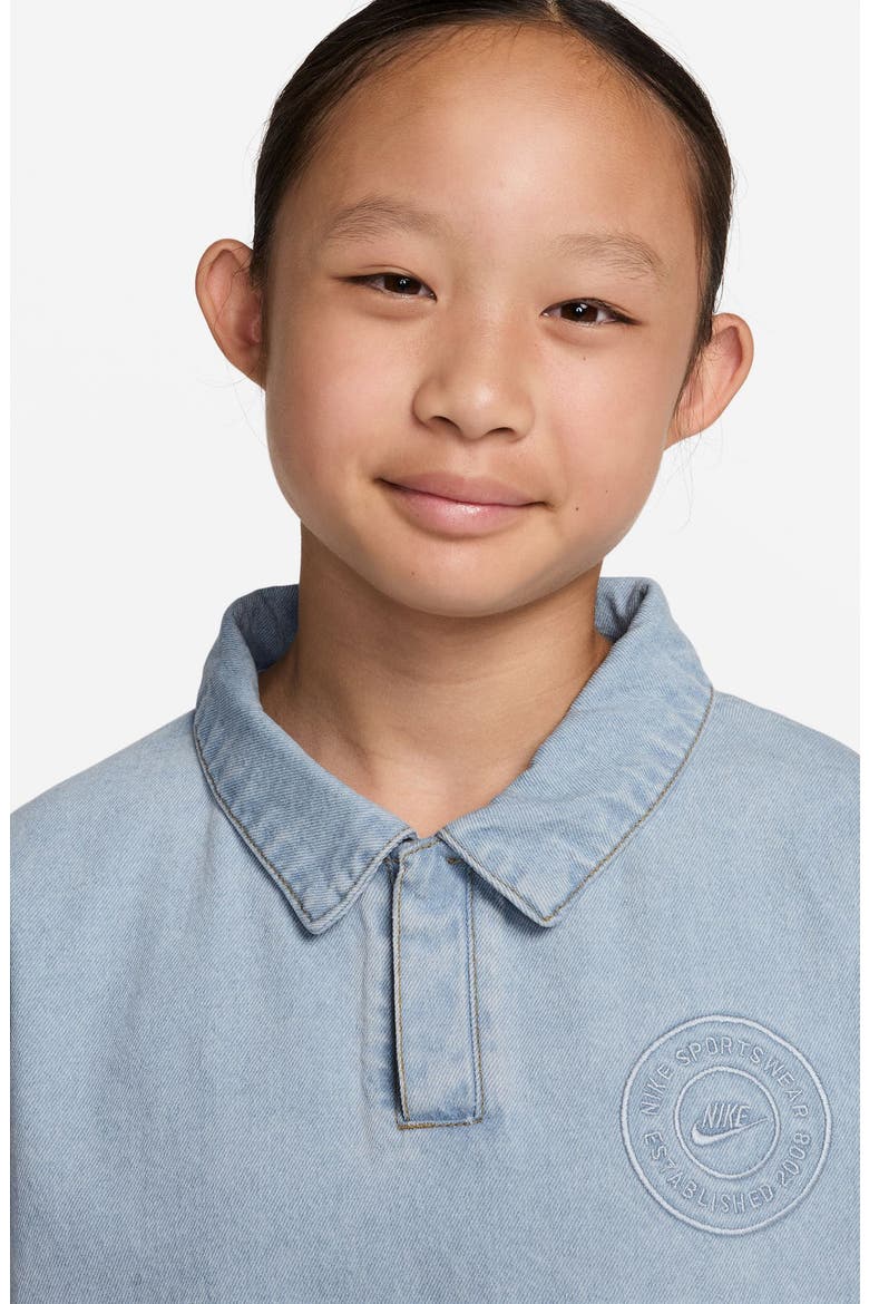 Kids' Short Sleeve Denim Polo, Alternate, color, 440 LT ARMORY BLUE/ARMORY BLU