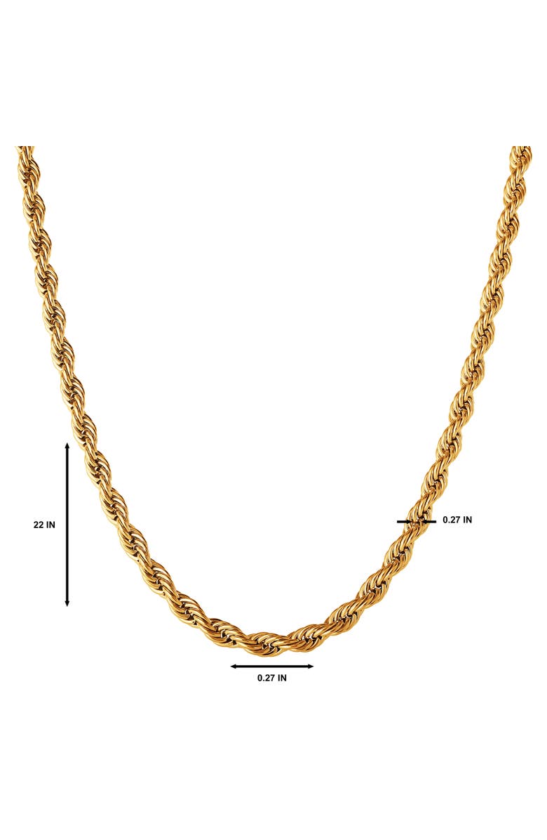 Lucky Brand Gold-Tone Rope Chain Necklace, Alternate, color, Gold