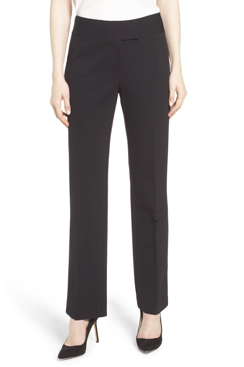 Ponte Knit Slim Boot Leg Pants, Main, color, RICH BLACK