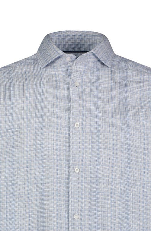 Luchiano Visconti Tri Color Basket Weave Shirt In Blue
