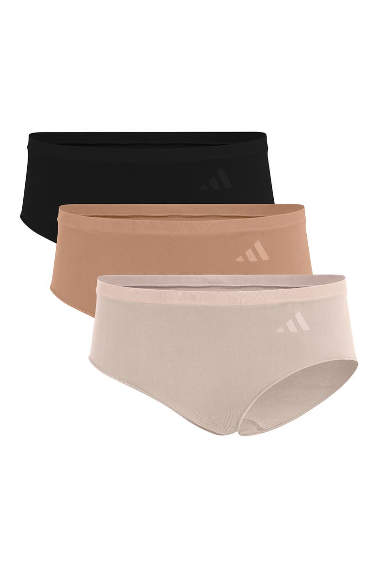 Set of 3 Hipster Briefs, Alternate, color, BLACK/ TAN/ ALMOND