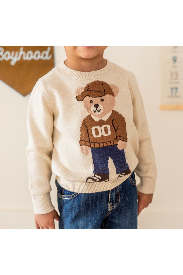 Teddy Bear Sweater, Alternate, color, Cream