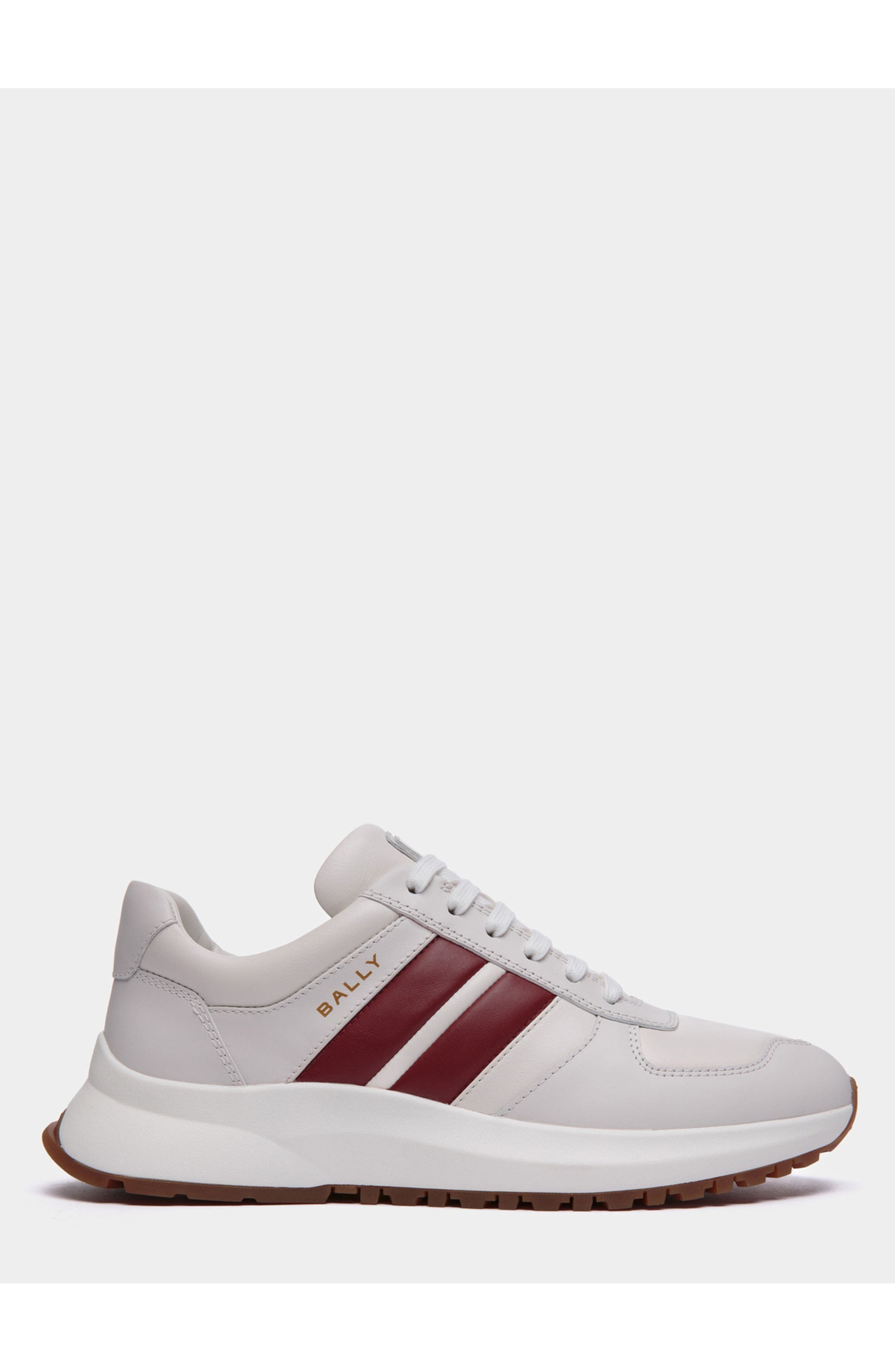 Bally Calf Leather Outline Sneaker, Main, color, White