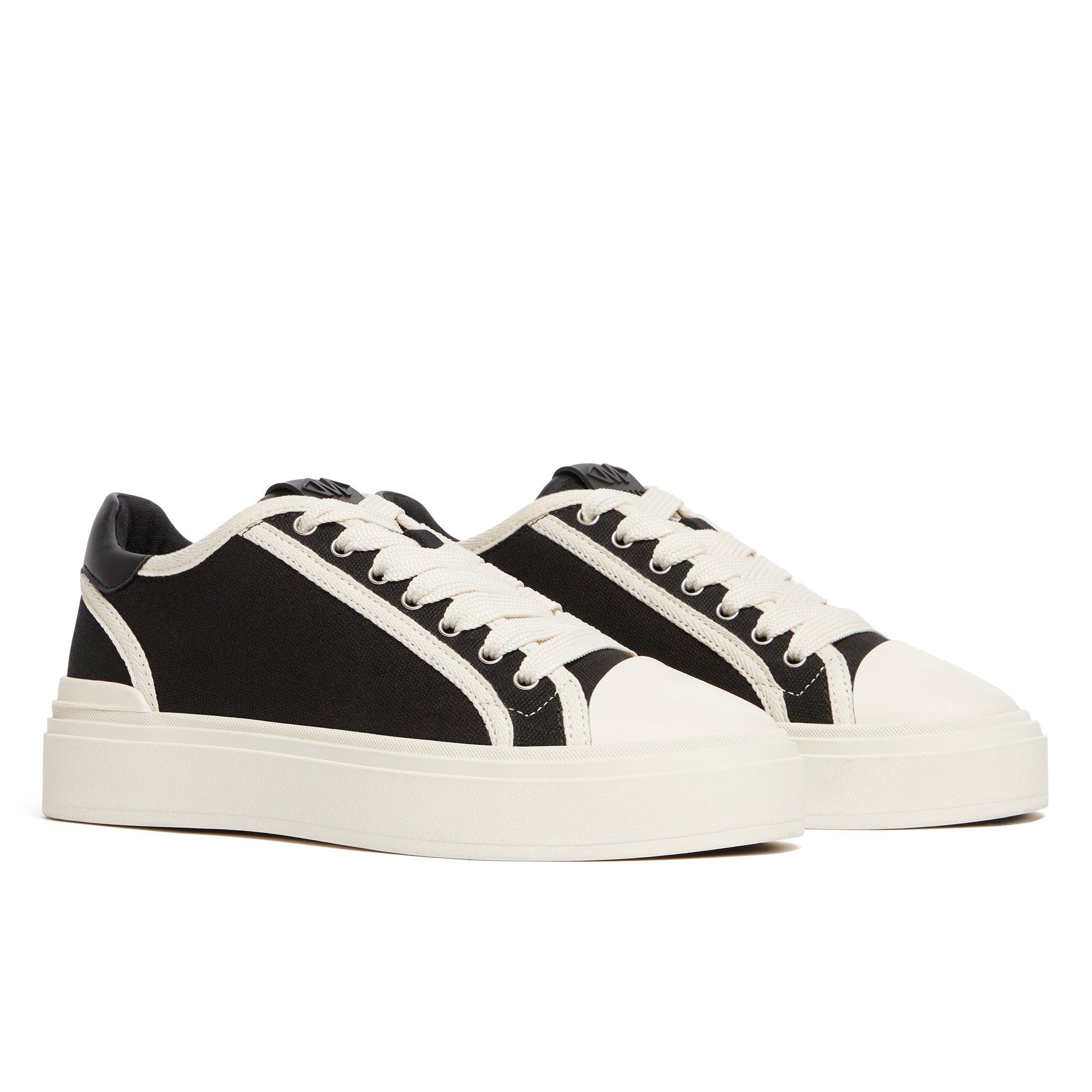 Lansbury Low-Top Canvas Sneakers, Alternate, color, Black / Off White