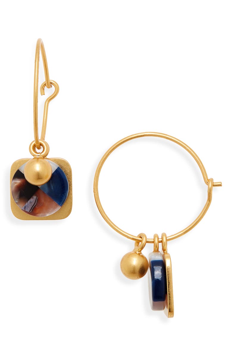 Madewell Mix & Match Colorblock Acetate Hoop Earrings, Main, color, 
