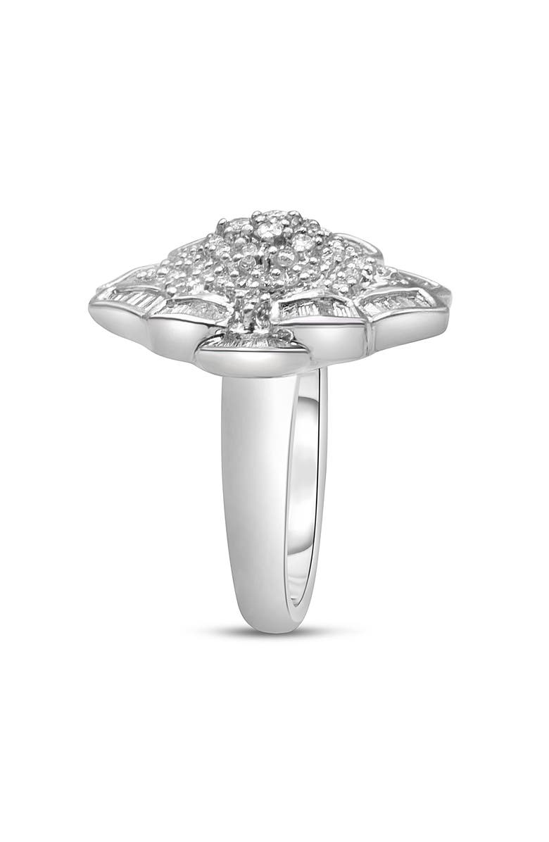 Haus of Brilliance 14K White Gold 7/8 Cttw Diamond Cluster Ring, Alternate, color, White