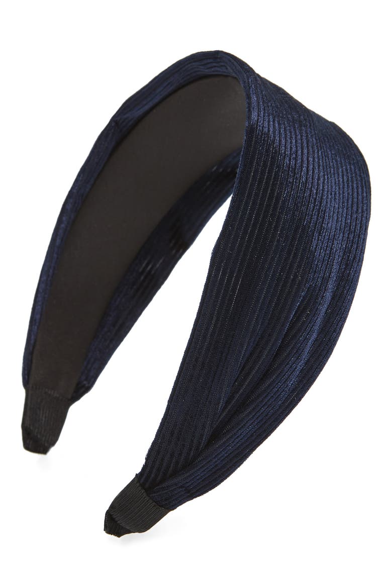 Pleated Headband, Main, color, BLUE