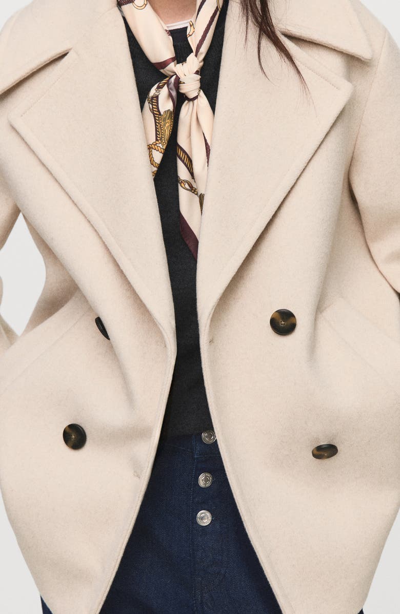 MANGO Goya Double Breasted Blazer, Alternate, color, Light/ Pastel Grey