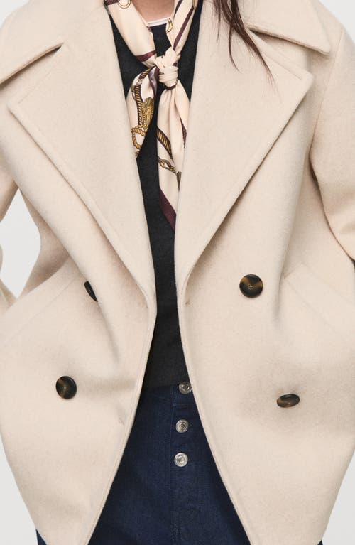 Mango Goya Double Breasted Blazer In Neutral