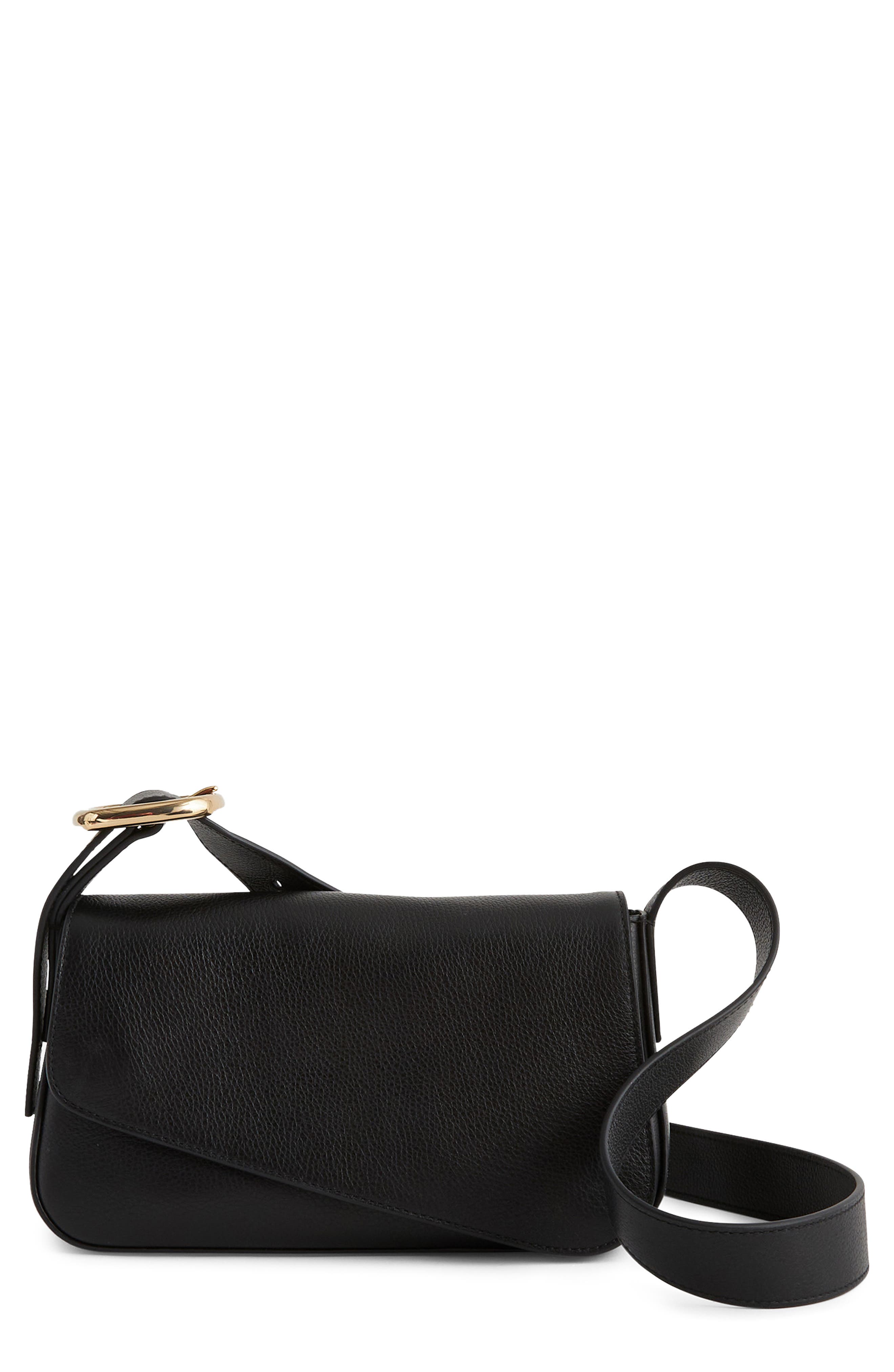 Madewell The Sculptural Buckle Leather Crossbody Bag, Main, color, 