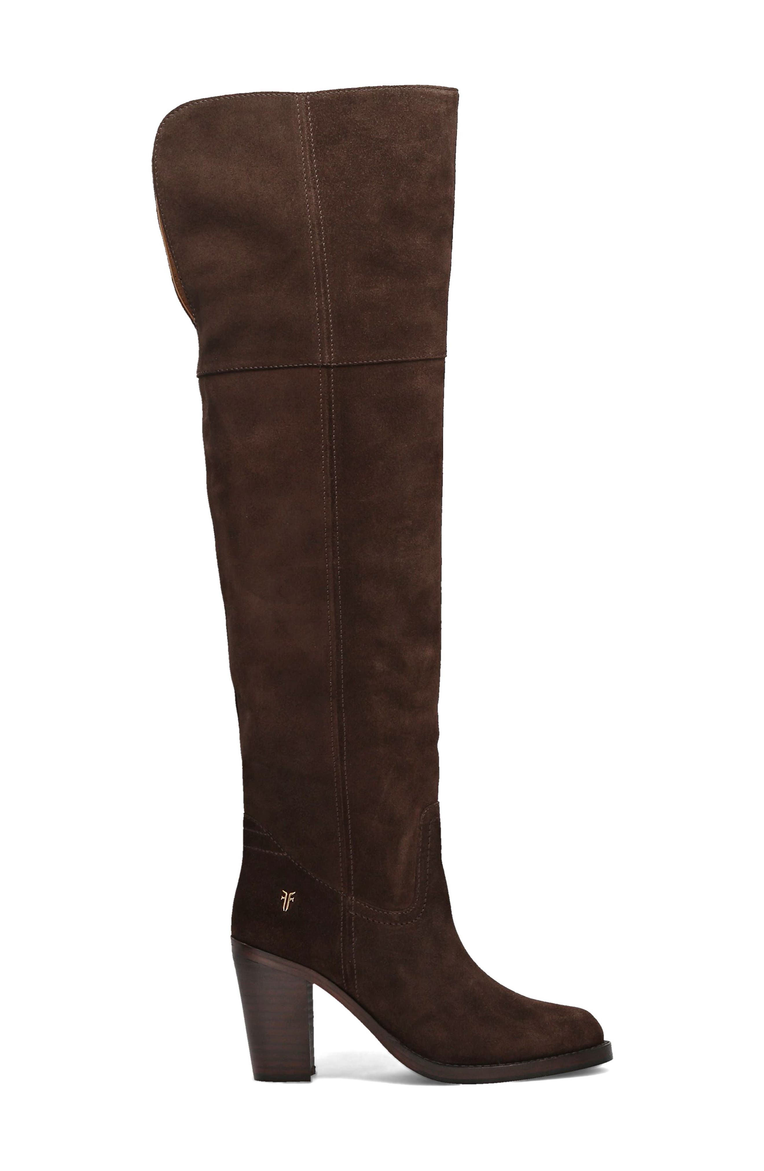 Frye Corinne Over the Knee Boot, Alternate, color, Dark Brown