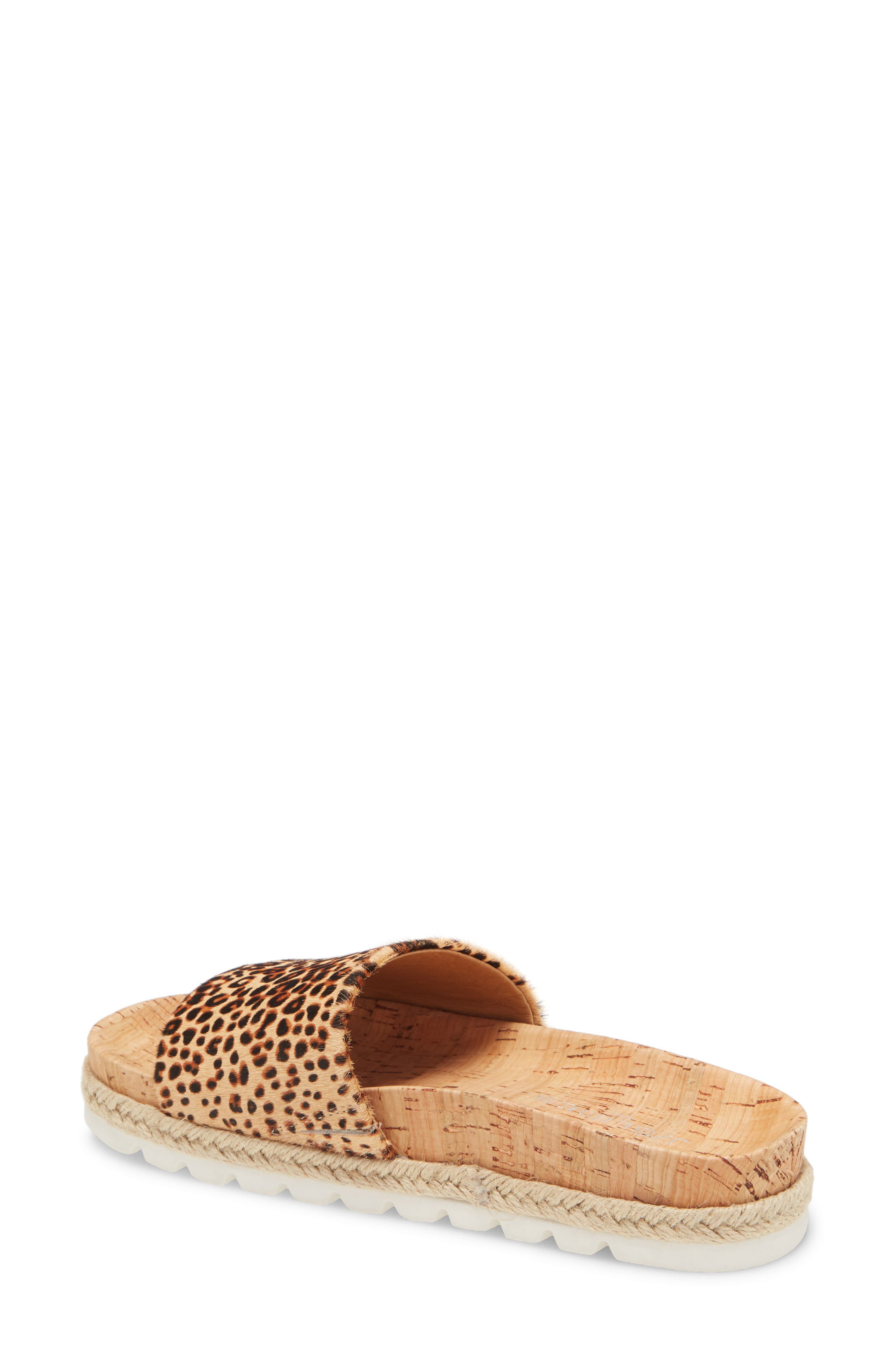 Genuine Calf Hair Espadrille Slide Sandal, Alternate, color, LEOPARD PRINT CALF HAIR