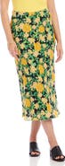 Karen Kane Floral Print Bias Cut Midi Skirt