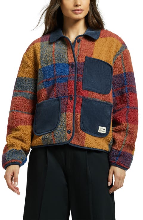 Delilah Plaid High Pile Fleece Jacket