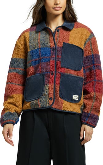 Delilah Plaid High Pile Fleece Jacket