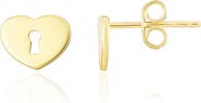 The Lovery Fine Jewelry Gold Heart Padlock Stud Earrings