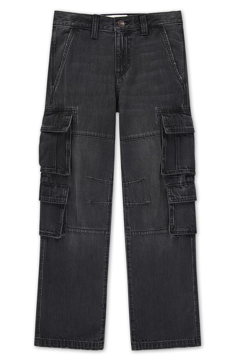 abercrombie kids Kids' Baggy Denim Cargo Pants, Main, color, Vibe