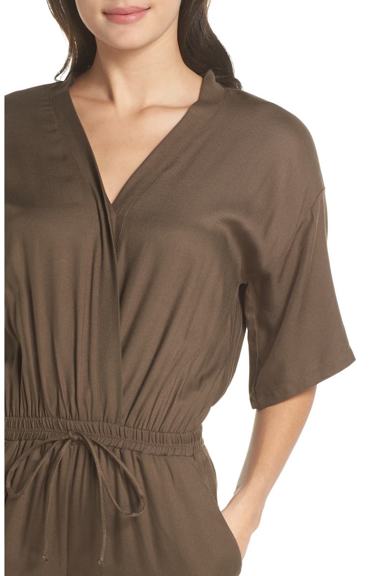 Surplice Jumpsuit, Alternate, color, KHAKI