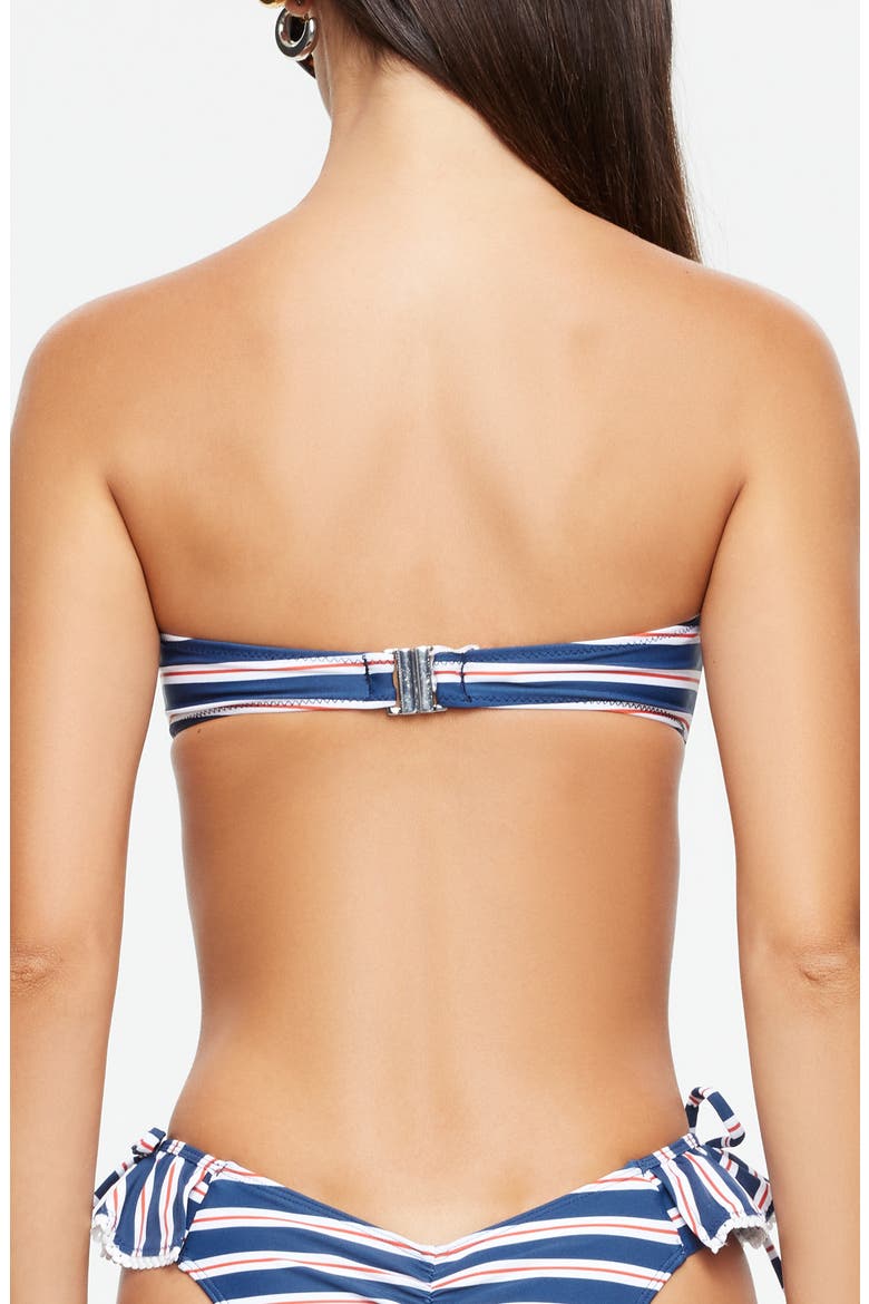 Bisous Bandeau Swim Top, Alternate, color, NAVY STRIPE