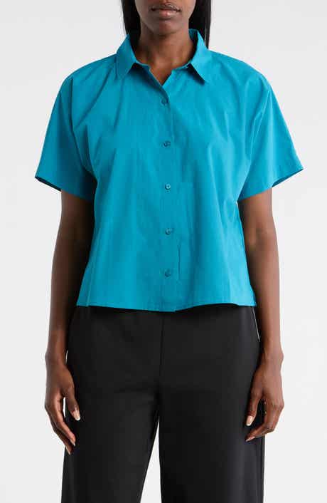 Eileen Fisher Classic Collared Organic Cotton Shirt