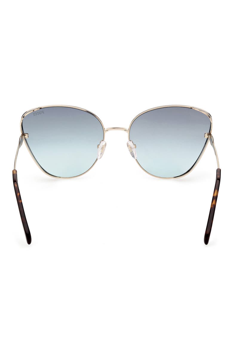 61mm Cat Eye Sunglasses, Alternate, color, GOLD / GRADIENT SMOKE
