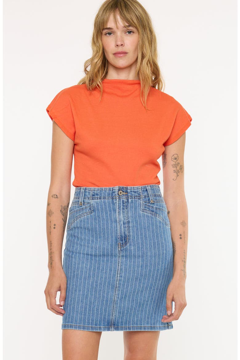 Moira Mid Rise Skirt, Main, color, Medium Wash