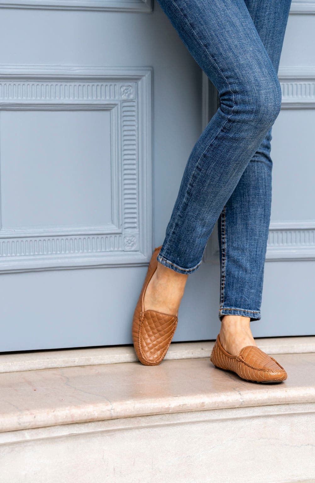 Jillian Quilted Driving Loafer, Alternate, color, COGNAC LEATHER