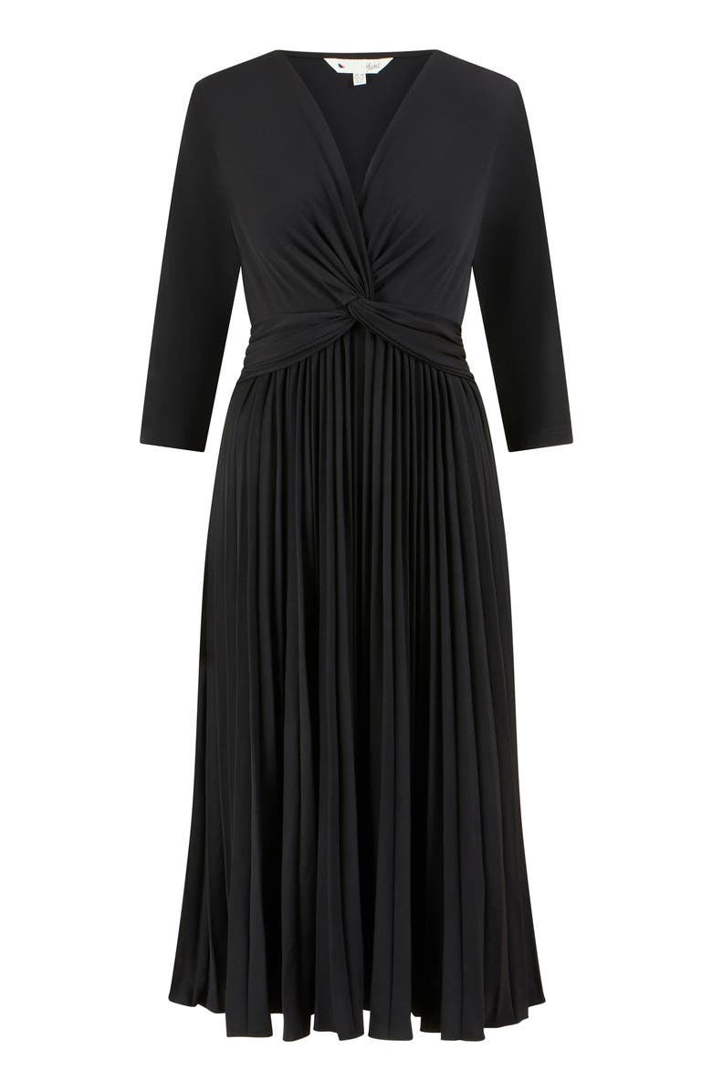 Yumi Jersey Knot Waist Midi Dress, Alternate, color, Black