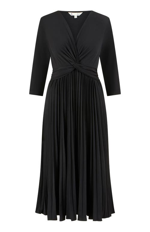 Yumi Jersey Knot Waist Midi Dress In Black