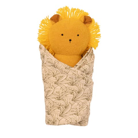 Embroidered Plush Lion Baby Rattle