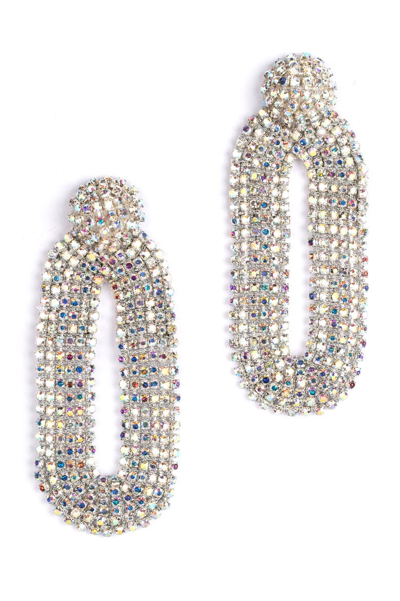 Shyna Crystal Drop Earrings, Main, color, IRIDESCENT