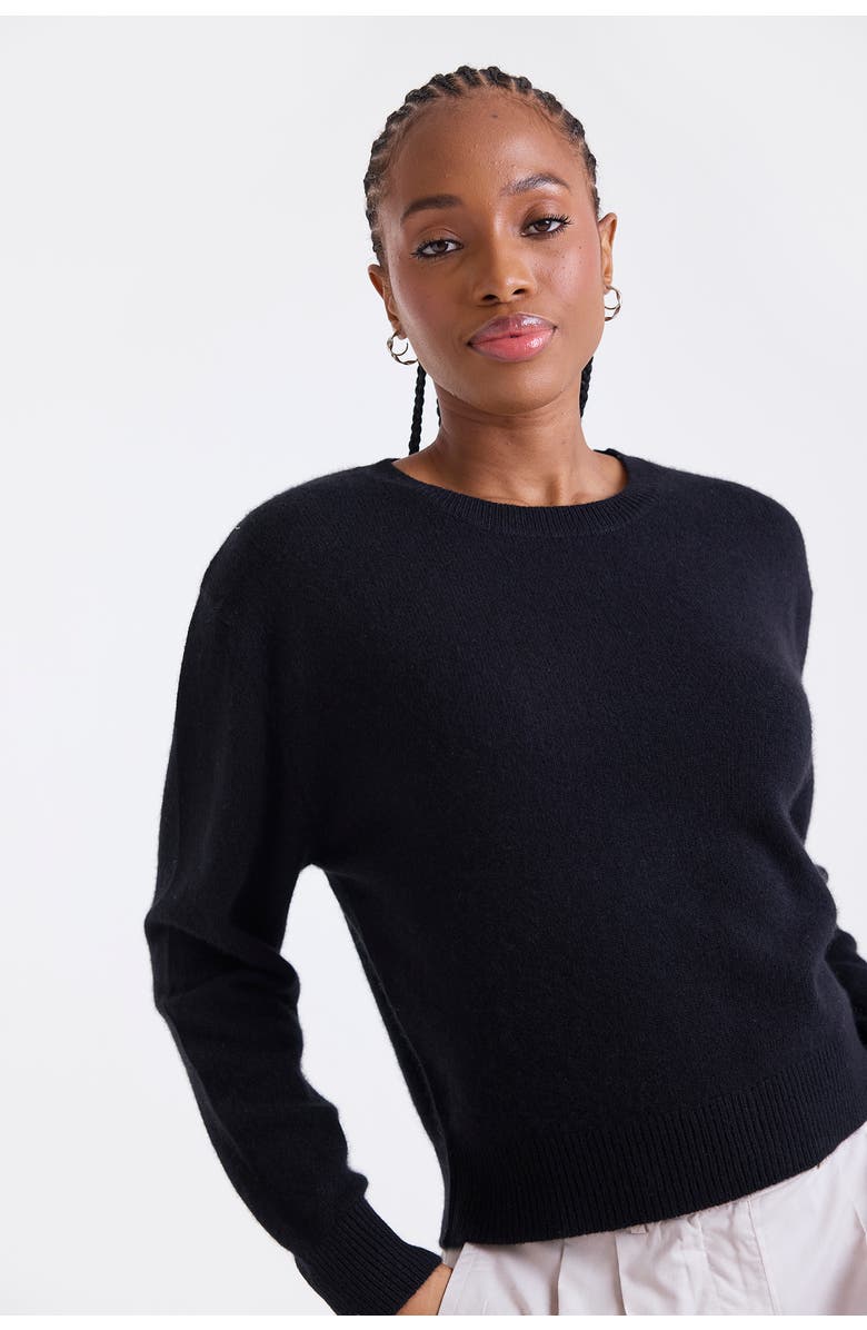 1982 Maila Long Sleeve 100% Cashmere Sweater, Main, color, Black